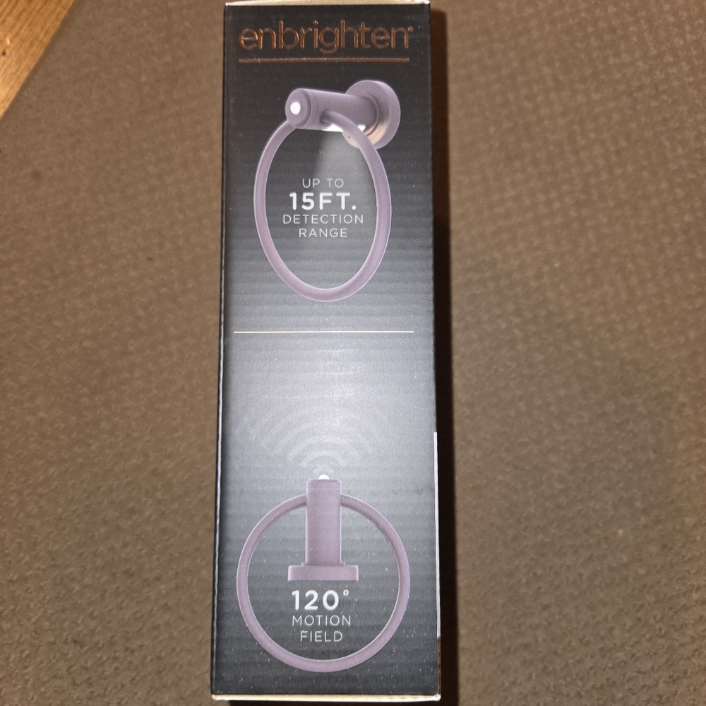 Enbrighten Matte Black Motion-Sensing Towel Ring Light - Picture 3 of 5